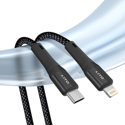 USB-C to Lightning Data and Charging Cable Lito LD14CL, 30W, 1m, Black