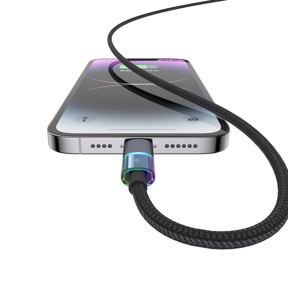 USB-C to Lightning McDodo CA-8190 Colorful Data and Charging Cable, 36W, 1.2m, Black