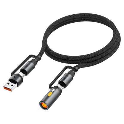 USB-C / USB-A Data and Charging Cable - USB-C / Acefast J6 Electric Lighter, 60W, 1.2m, Black