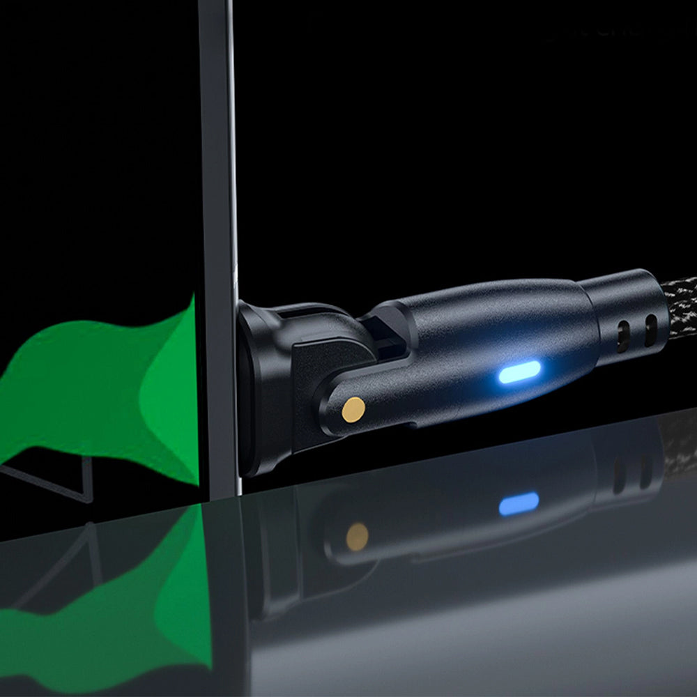 USB-C Data and Charging Cable - USB-C 3MK Hyper N Angled, 60W, 2m, Black