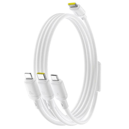 USB-C Charging Cable - Lightning / microUSB / USB-C Baseus Silky 3in1, 100W, 1.5m, White P10377706213-00