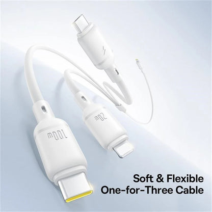 USB-C Charging Cable - Lightning / microUSB / USB-C Baseus Silky 3in1, 100W, 1.5m, White P10377706213-00