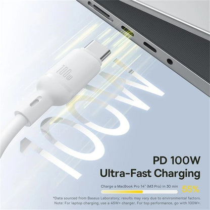 USB-C Charging Cable - Lightning / microUSB / USB-C Baseus Silky 3in1, 100W, 1.5m, White P10377706213-00