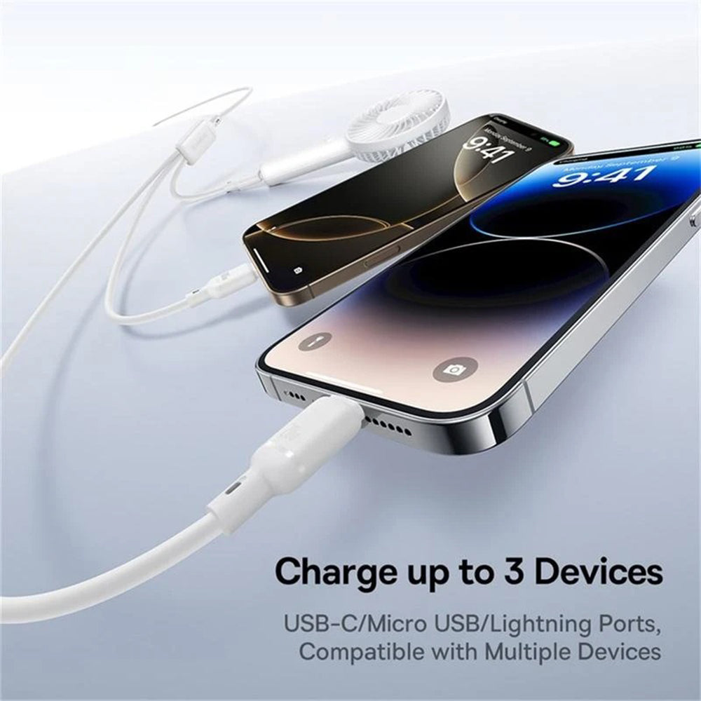 USB-C Charging Cable - Lightning / microUSB / USB-C Baseus Silky 3in1, 100W, 1.5m, White P10377706213-00