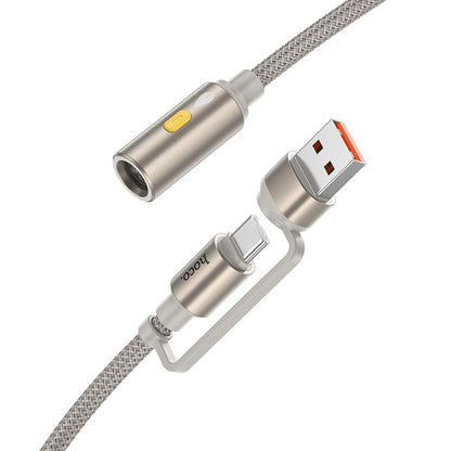HOCO UA38B Electric Lighter, USB-C / USB-A, 0.3m, Gold