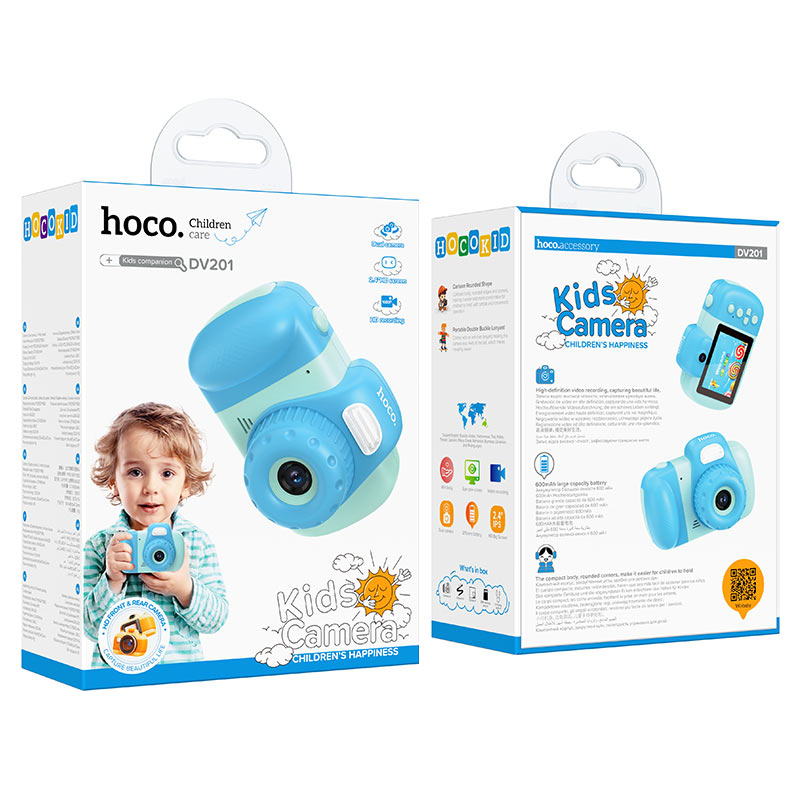 HOCO DV201 Kids Digital Camera, 1080P, 2MP, Blue