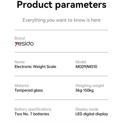 Yesido MG09 Digital Scale, Black