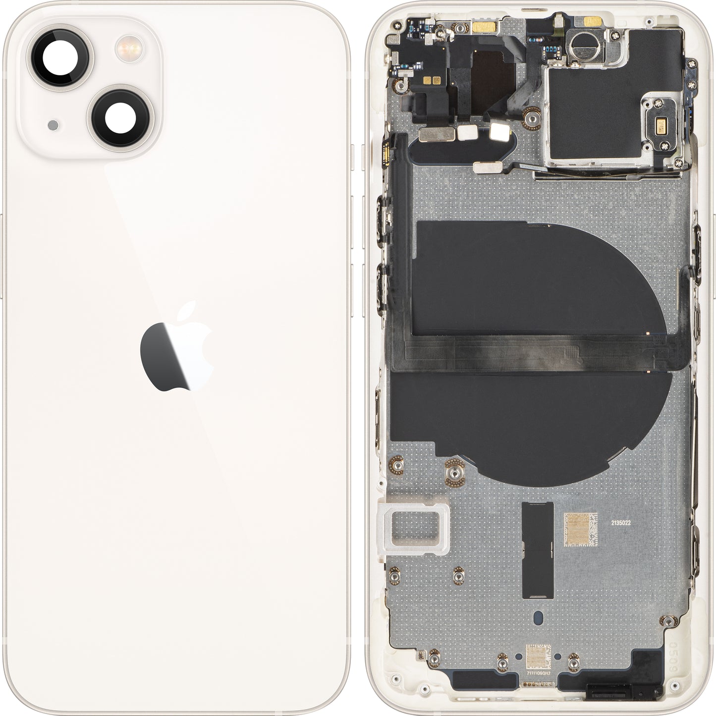 Apple iPhone 13 mini Battery Cover, With Middle Case, White (Starlight), Swap 
