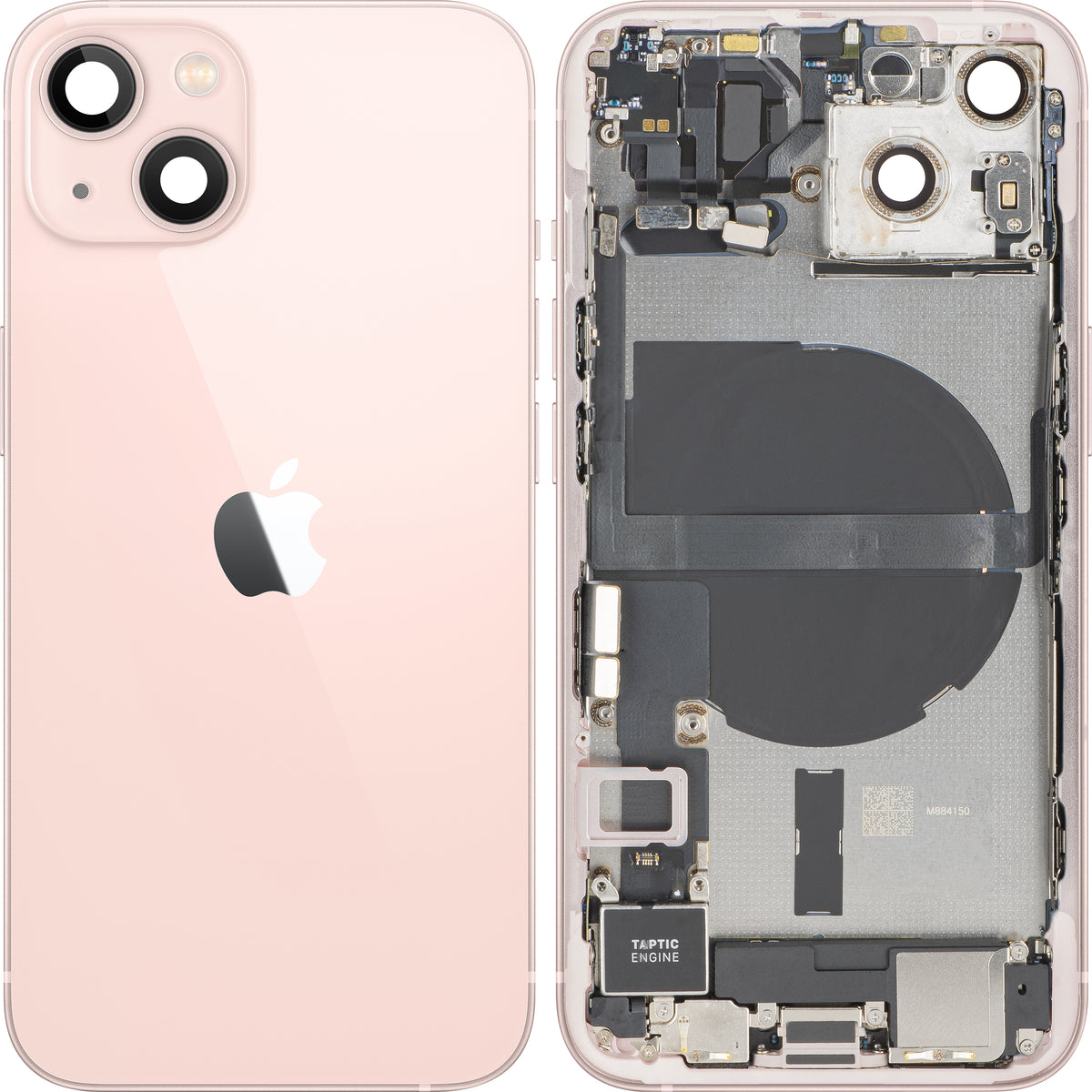 Apple iPhone 13 Battery Cover, With Middle Case, Full Parts, Pink, Premium Swap
