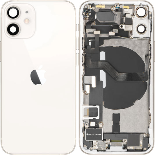 Apple iPhone 12 mini Battery Cover, With Middle Frame, Full Parts, White, Swap