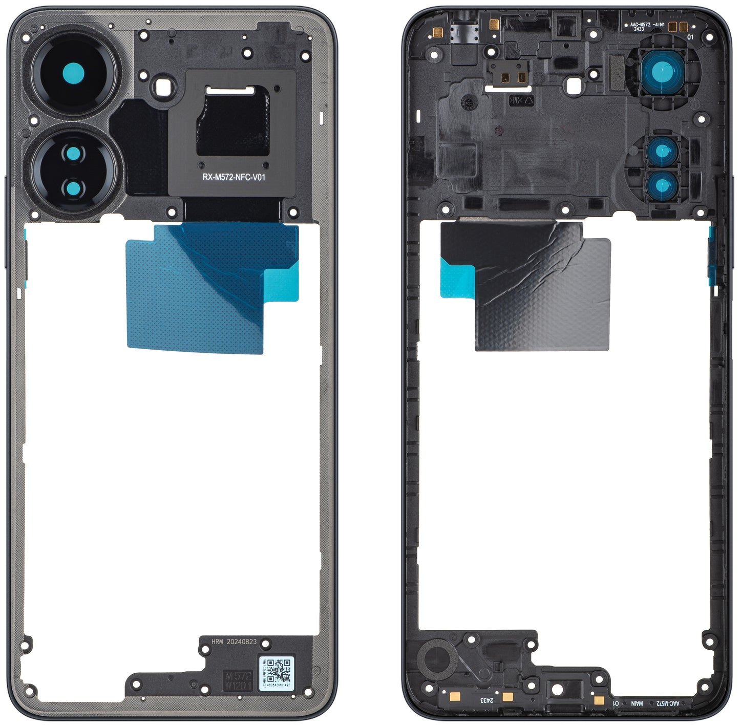 Middle Case Xiaomi Redmi 13C NFC / Poco C65, Black, Service Pack 560001C3UP00