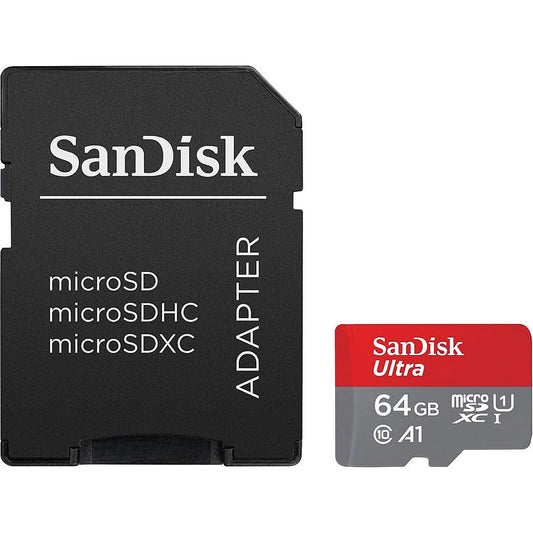 SanDisk Ultra Android A1 microSDXC Memory Card, 64Gb, Class 10 / UHS-1 U1, With Adapter SDSQUAB-064G-GN6MA
