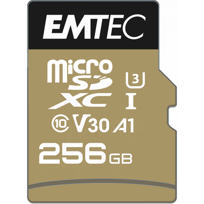 Emtec Speedin Pro Android A1 microSDXC Memory Card, 256Gb, Class 10 / UHS-1 U3, With Adapter ECMSDM256GXC10SP