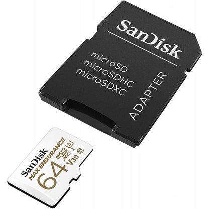 SanDisk MAX Endurance microSDXC Memory Card, 64Gb, Class 10 / UHS-1 U3, With Adapter SDSQQVR-064G-GN6IA