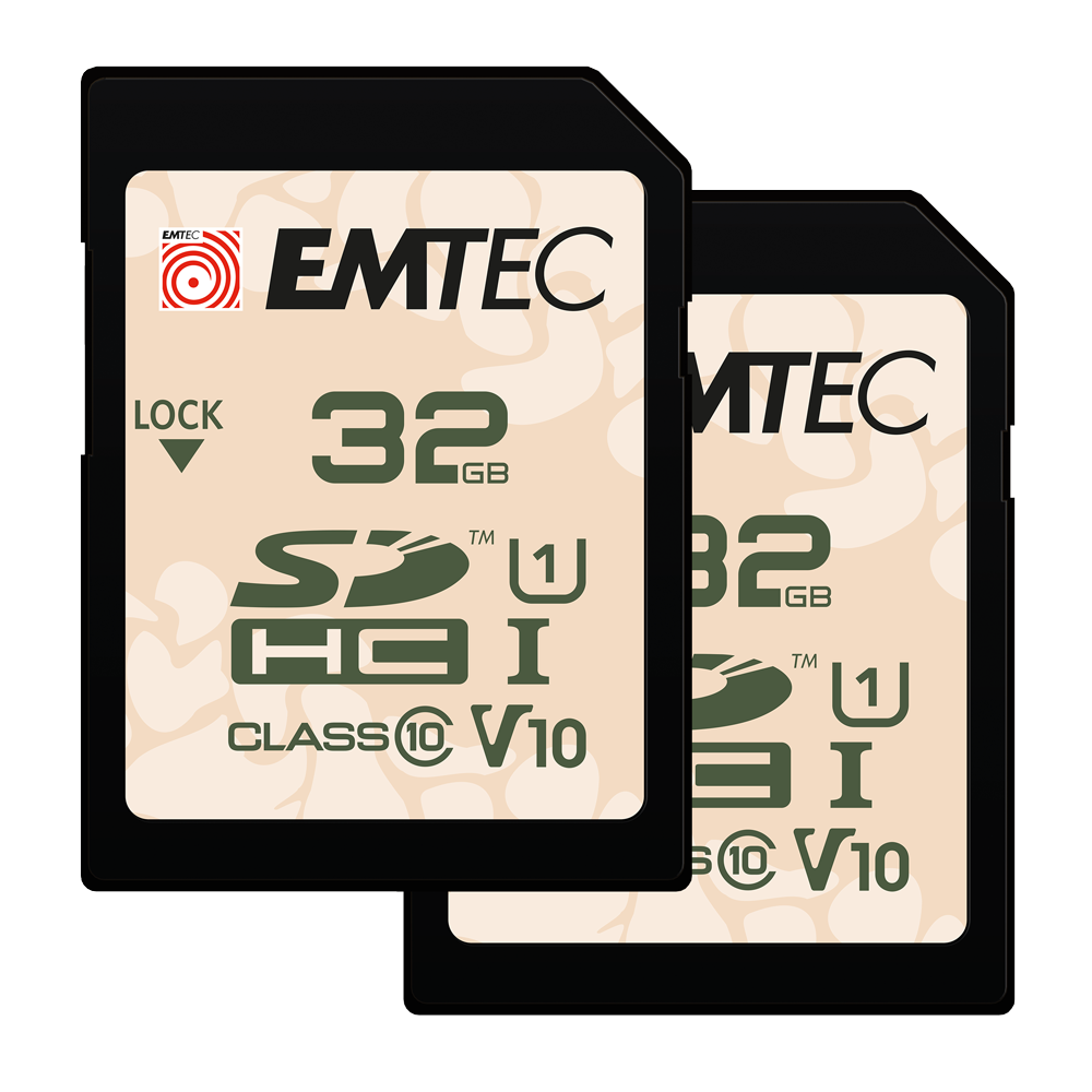Emtec Rugged Outdoor SDHC Memory Card, 32Gb, Class 10 / UHS-1 U1, Set of 2 pieces ECMSD32GHCU1ORP2