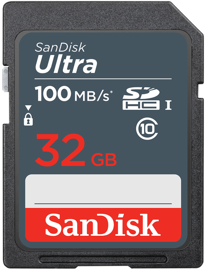 SanDisk Ultra SDHC Memory Card, 32GB, Class 10 SDSDUNR-032G-GN3IN
