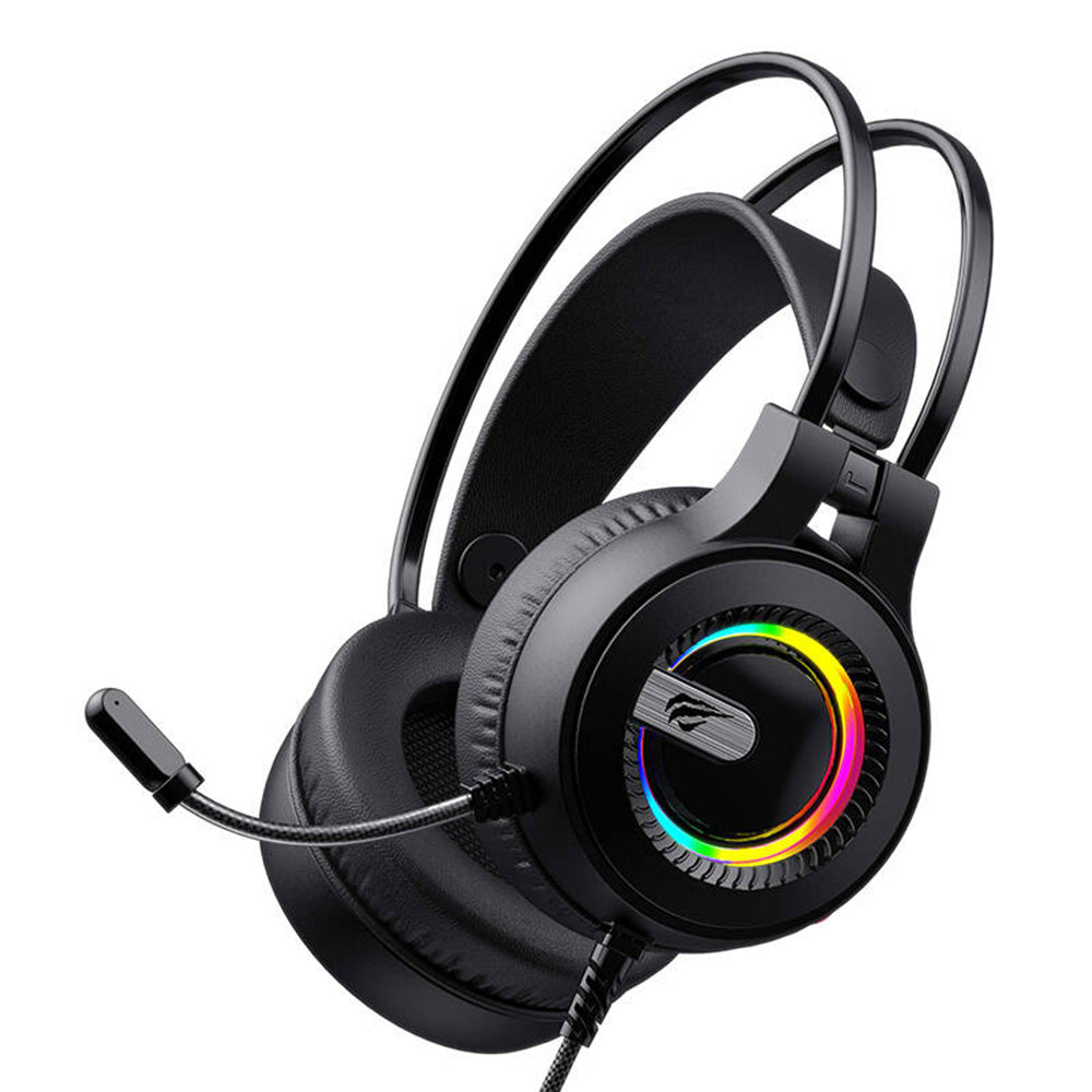 Gaming Headphones 3.5mm HAVIT H2040d, RGB, 2.1m, Black
