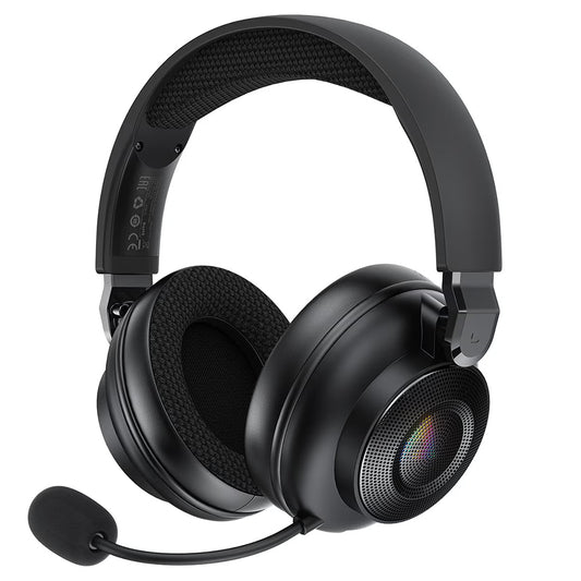 Acefast H15 Wireless Gaming Headphones, RGB, BT / Wi-Fi / Wired, Black
