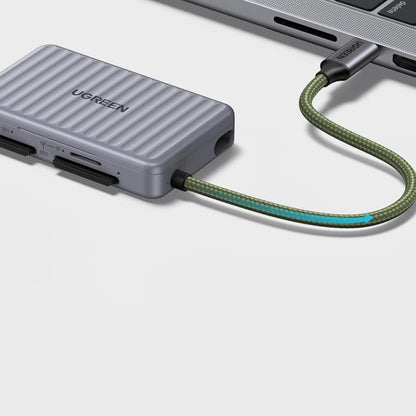 UGREEN 55886 USB-C Card Reader with Organizer, 2 x SD - microSD, Gray