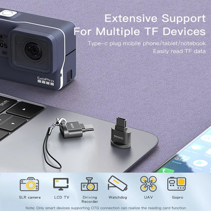 USB-C Yesido GS19 Card Reader, USB-A (OTG) - microSD, Gray