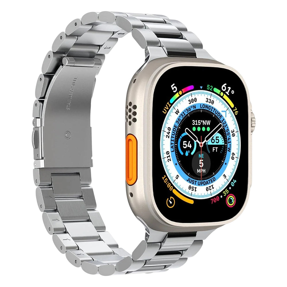 Spigen Modern Fit 316L Band for Apple Watch 49mm / 46mm / 45mm / 44mm / 42mm Series, Silver AMP06356