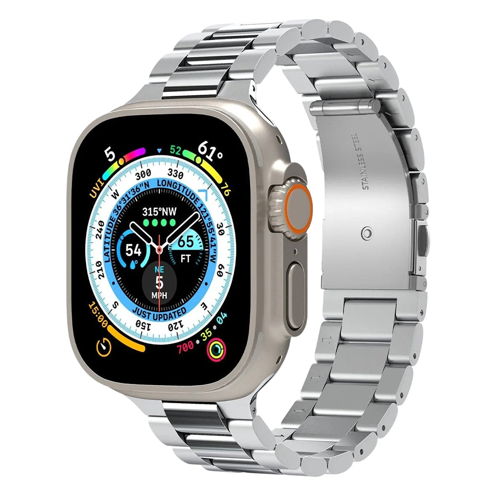 Spigen Modern Fit 316L Band for Apple Watch 49mm / 46mm / 45mm / 44mm / 42mm Series, Silver AMP06356