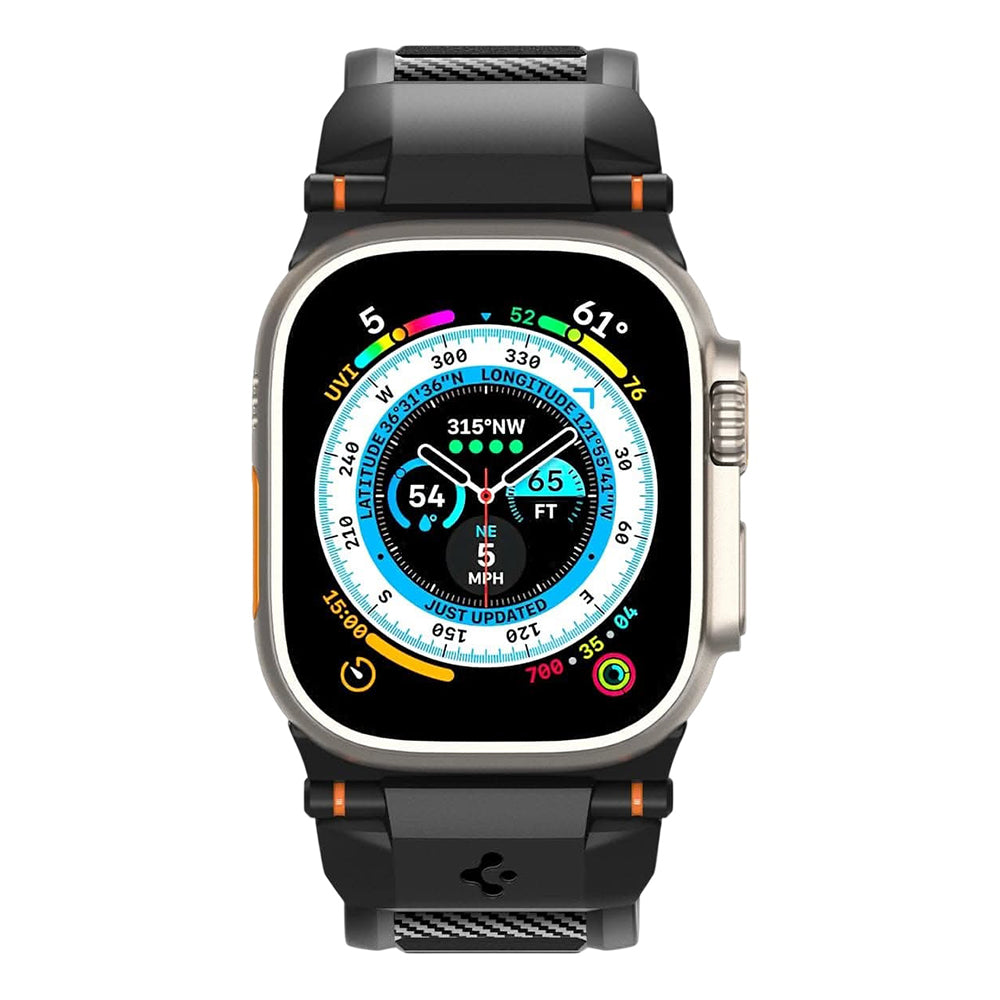 Spigen Rugged Band for Apple Watch 49mm / 46mm / 45mm / 44mm / 42mm Series, Black AMP07105