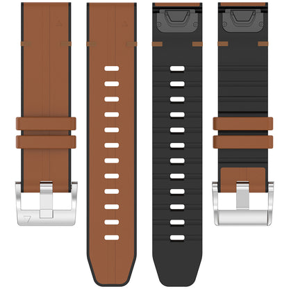 Techsuit W071 Strap for Garmin Watch Fenix / Forerunner Series, 22mm, Brown