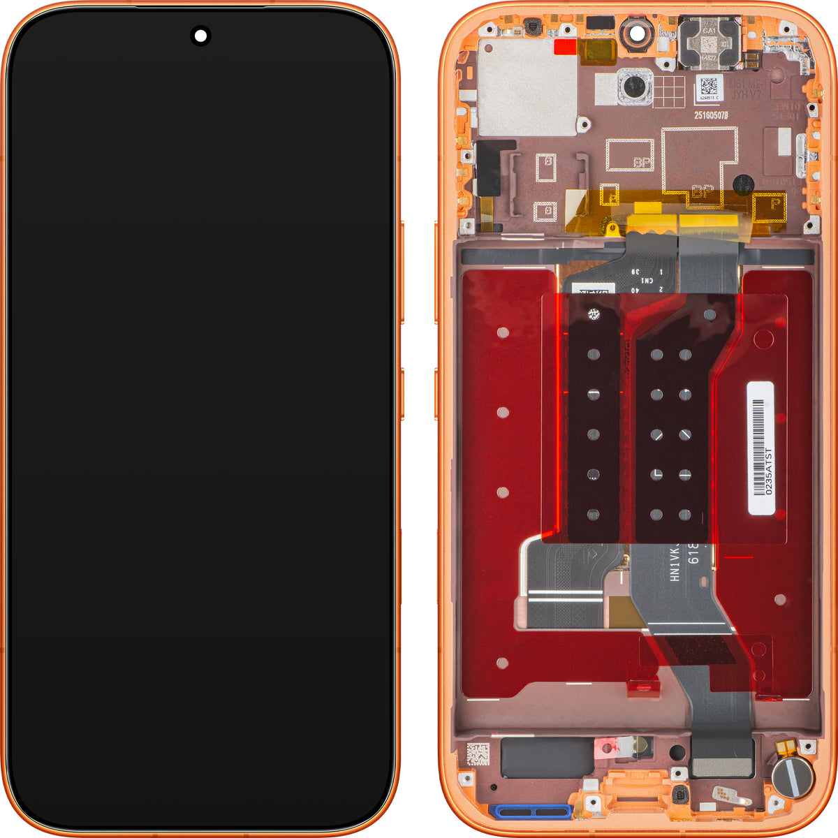 Honor 600 Touchscreen Display with Frame, Orange, Service Pack 0235ATST