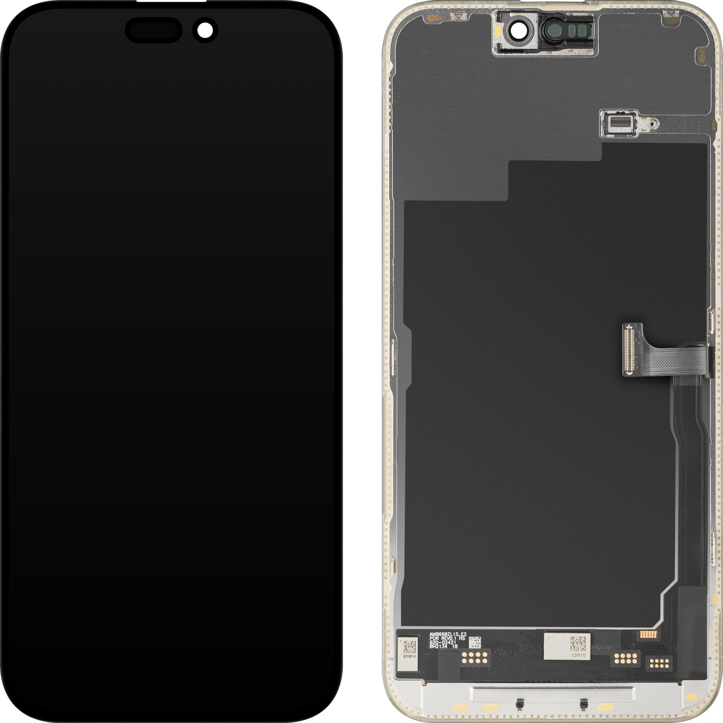 MP Touchscreen Display compatible with Apple iPhone 15 Pro Max, with Frame, Soft OLED IC Movable 120Hz FHD Version, Black