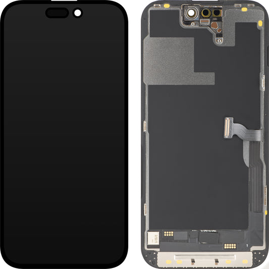 MP Touchscreen Display compatible with Apple iPhone 14 Pro, with Frame, OLED FHD Diagnostic Version, Black
