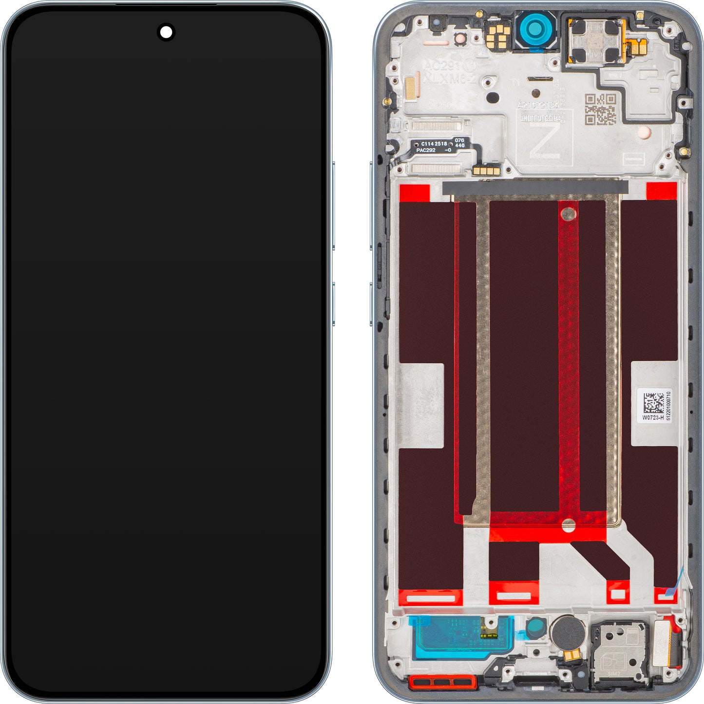 Oppo Reno14 FS 5G / Reno14 F Display with Touchscreen, Frame, Blue (Opal Blue), Service Pack 621029000593