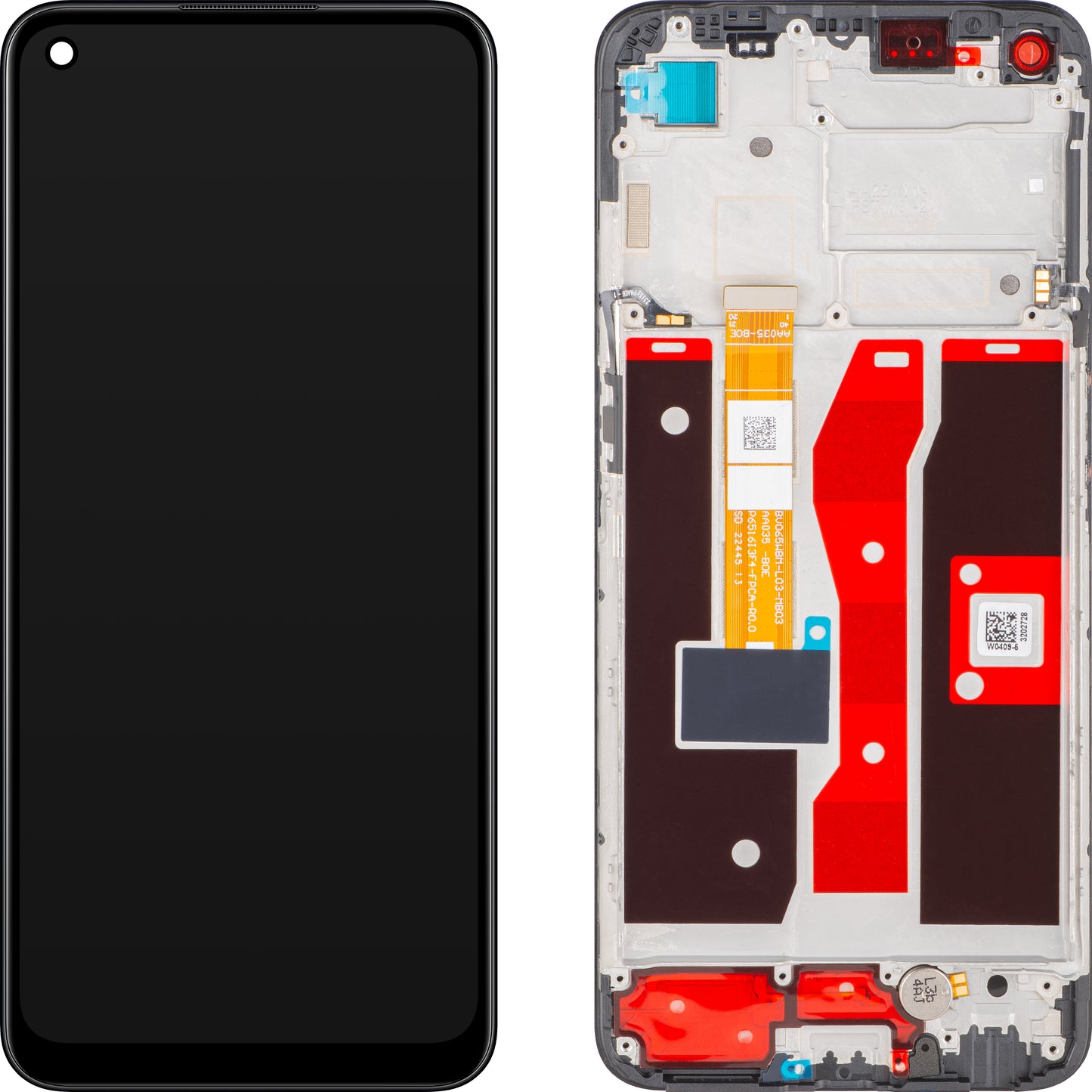 Oppo A54 Display with Touchscreen, with Frame, Black (Crystal Black), Service Pack 4907222