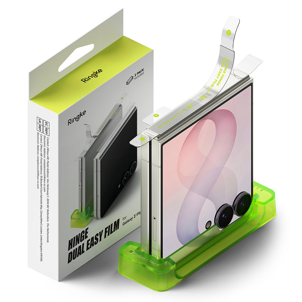 Ringke Dual Easy Hinge Screen Protector for Samsung Galaxy Z Flip8 F776, Plastic, Set of 2 pieces