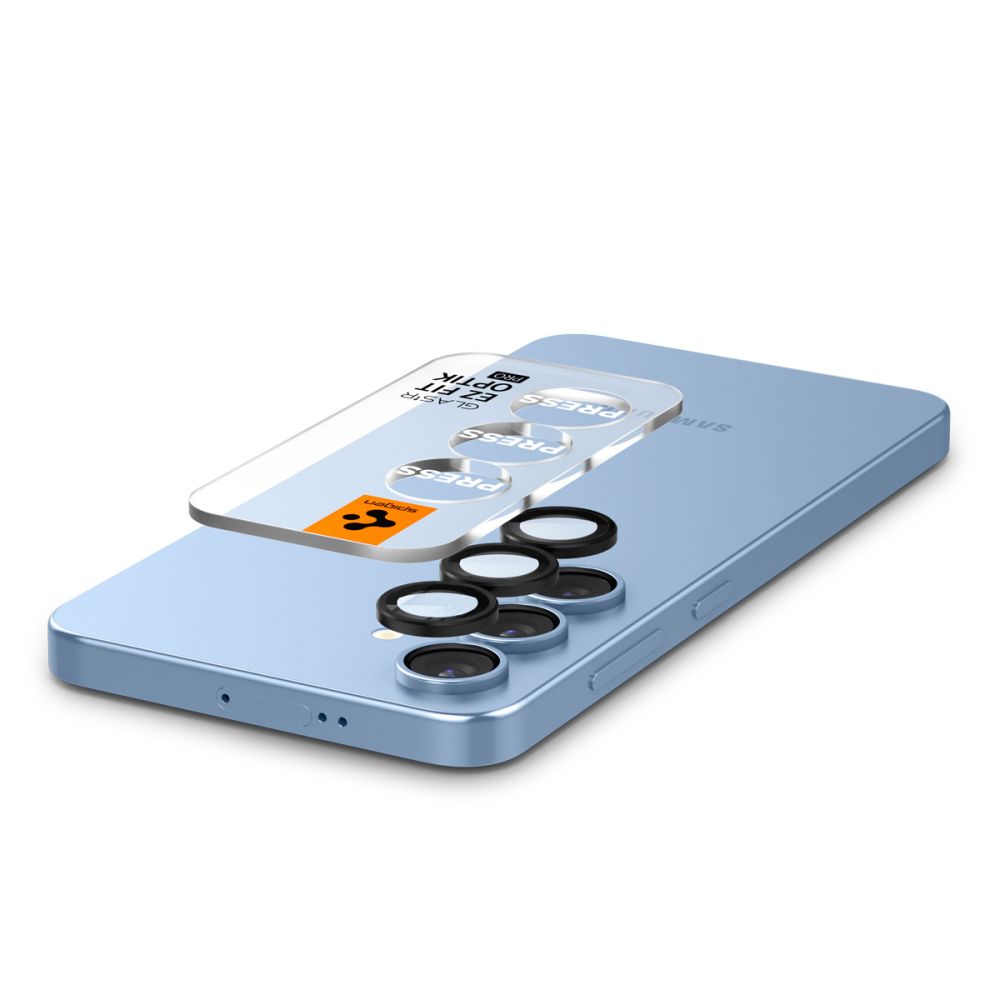 Spigen GlastR EZ FIT Optik Pro HD Rear Camera Protector for Samsung Galaxy S25 S931, Tempered Glass, Set of 2 pieces, Black AGL09092