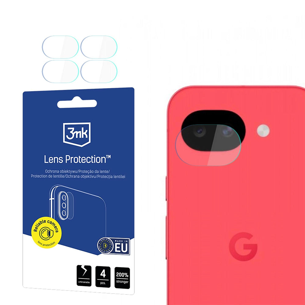Back Camera Protection Film 3MK Protection for Google Pixel 10a, Flexible Glass, Set of 4 pieces, Transparent