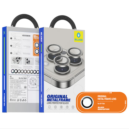 Blueo Glitter Diamond Metal Frame Rear Camera Protection Film for Apple iPhone 17 Air, Tempered Glass, Silver