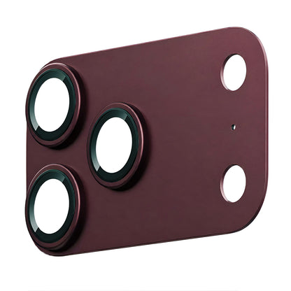 Blueo Integrated Metal Rear Camera Protector for Apple iPhone 18 Pro, Tempered Glass, Burgundy