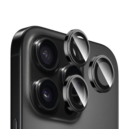 Blueo Sapphire Crystal Rear Camera Protective Film for Apple iPhone 16 Pro Max / 16 Pro, Tempered Glass, Black