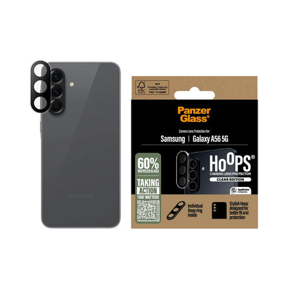 PanzerGlass Hoops Rear Camera Protection Film for Samsung Galaxy A56 A566, Tempered Glass, Transparent
