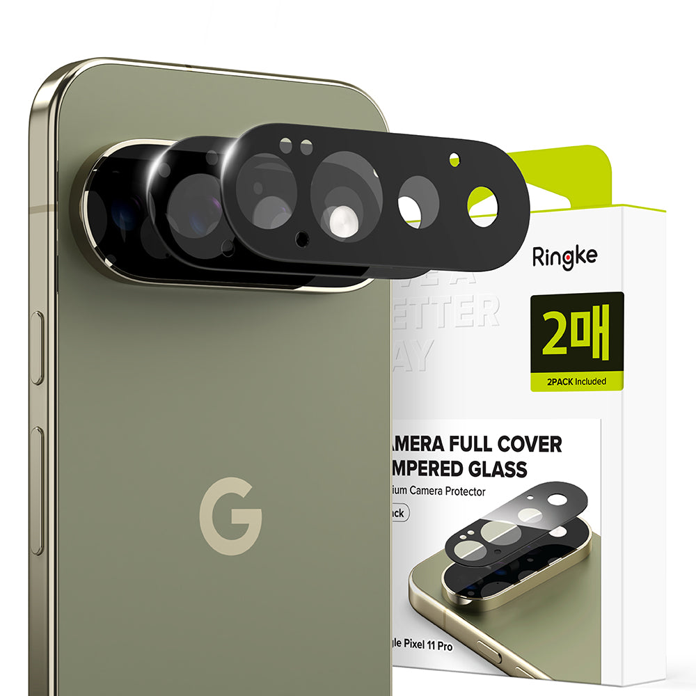 Ringke Rear Camera Protective Film for Google Pixel 11 Pro, Tempered Glass, Set of 2 Pieces, Black