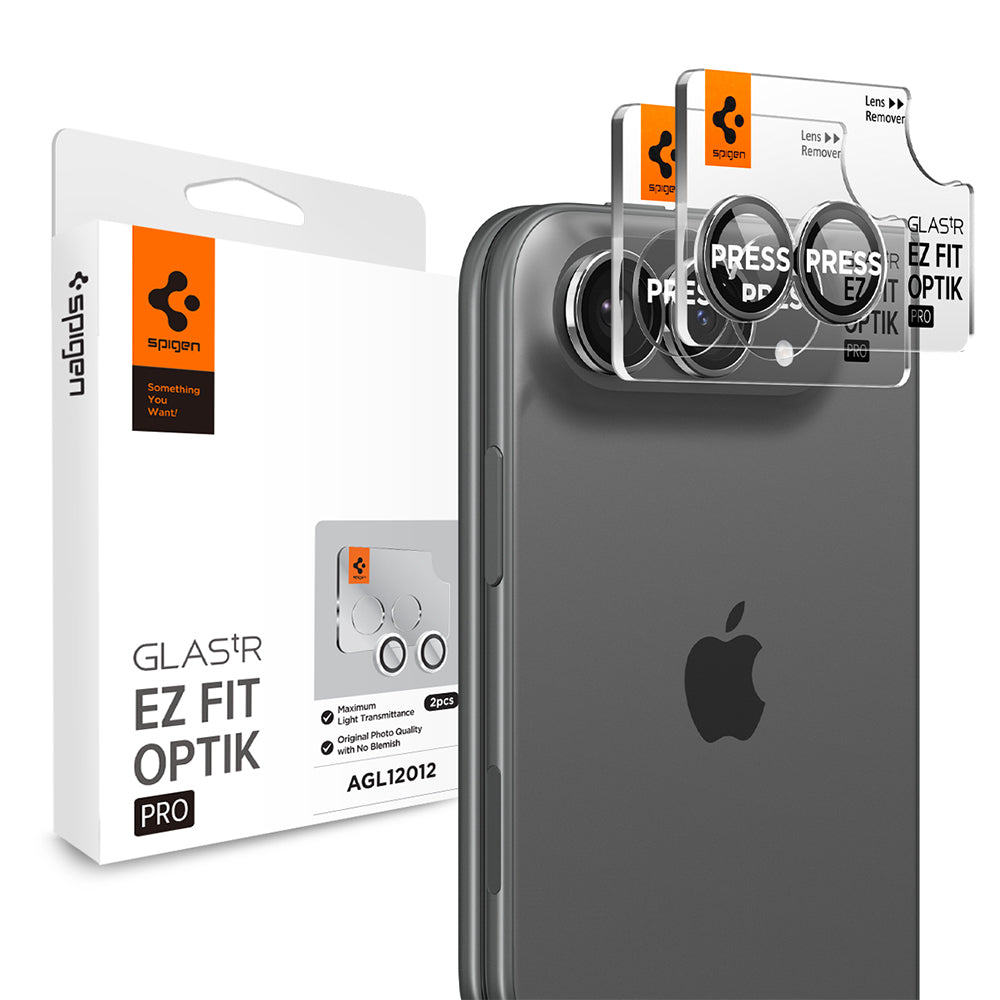 Spigen GlastR EZ FIT Optik Pro Rear Camera Protective Film for Apple iPhone Duo, Tempered Glass, Set of 2 pieces, Gray AGL12012