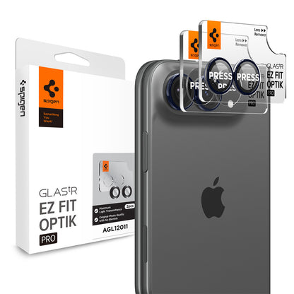 Spigen GlastR EZ FIT Optik Pro Rear Camera Protective Film for Apple iPhone Duo, Tempered Glass, Set of 2 pieces, Navy Blue AGL12011