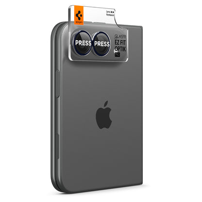 Spigen GlastR EZ FIT Optik Pro Rear Camera Protective Film for Apple iPhone Duo, Tempered Glass, Set of 2 pieces, Navy Blue AGL12011