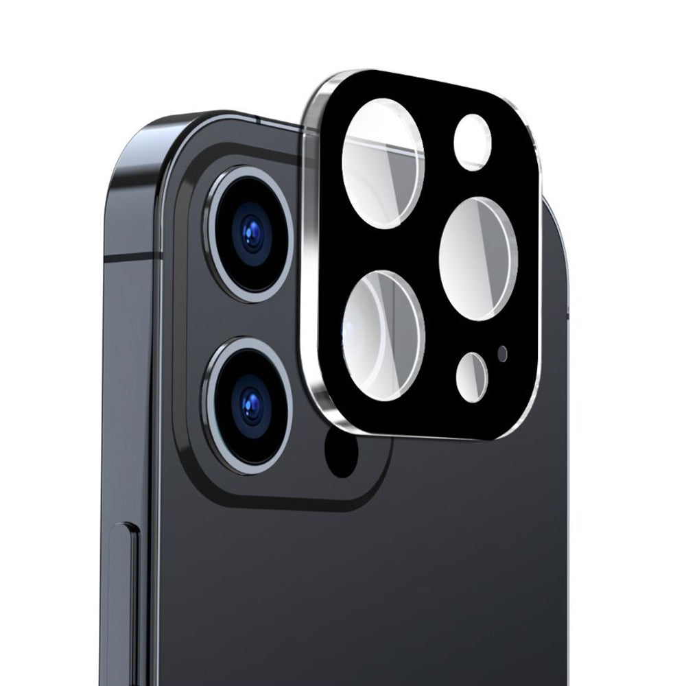 Techsuit Rear Camera Protective Film for Apple iPhone 16 Pro Max / 16 Pro, Tempered Glass, Black