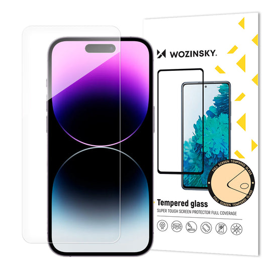 WZK Screen Protector for Apple iPhone 15 Pro Max, Tempered Glass, Full Glue