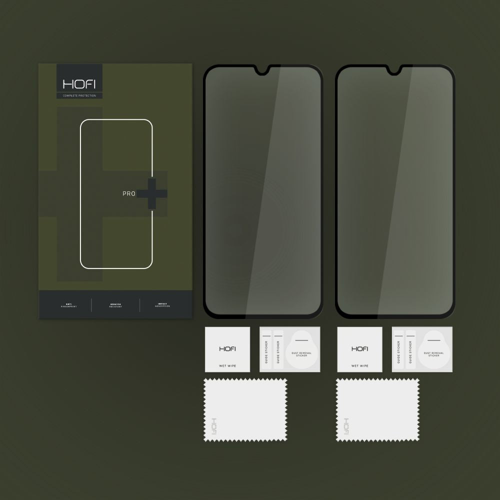 Screen protector HOFI Glass PRO+ for Samsung Galaxy Galaxy A15 5G A156 / A15 A155, Glass Shield, Full Glue, Set 2 pieces, 2.5D, Black 