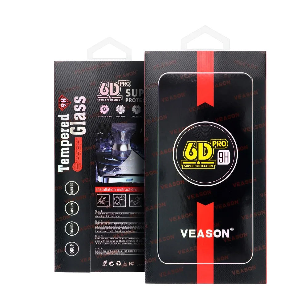 Veason PRO Screen Protector for Samsung Galaxy A55 5G A556 / A35 5G A356, Tempered Glass, Full Glue, 6D, Black