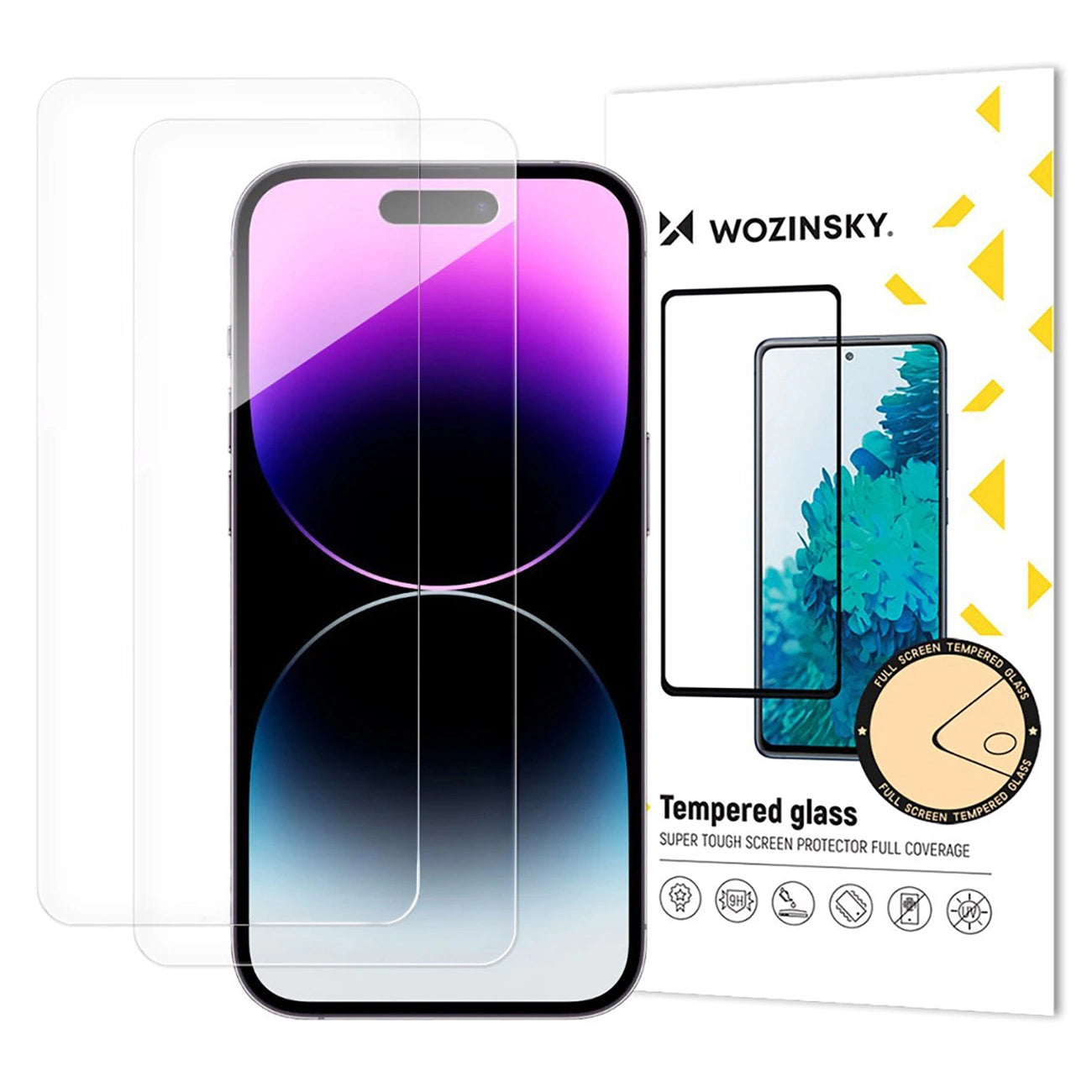 WZK Screen Protector for Apple iPhone 17 Air, Tempered Glass, Full Glue, Set of 2 Pieces