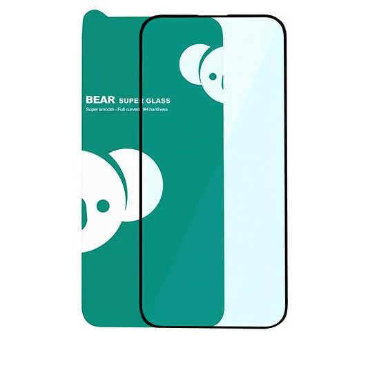 Bear Super Hard Screen Protector Film for Apple iPhone 17e / 16e / 14 / 13 Pro / 13, Tempered Glass, Full Glue, 3D, Black